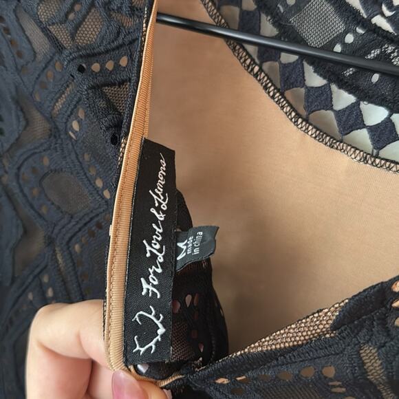 For Love and Lemons Florence Black Lace Dress size medium - Picture 11 of 12
